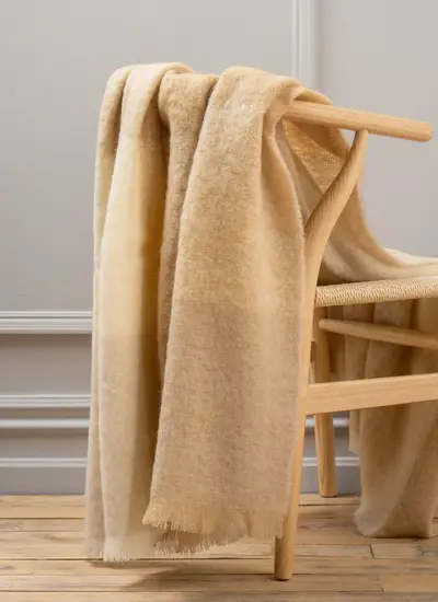 Beige Mohair Throw | Made in Ireland
